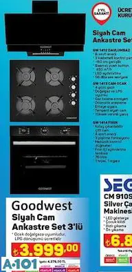 GOODWEST SİYAH CAM ANKASTRE SET GOODWEST SİYAH CAM ANKASTRE SET